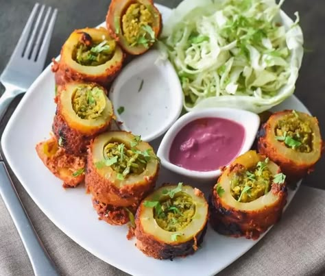 Starters And Appetizers, Non Fried Veg Starters, Potato Starter Recipes, Potato Starters, Indian Starters Vegetarian, Starters Recipes Vegetarian, Tandoori Aloo, Veg Starters, Starter Dishes