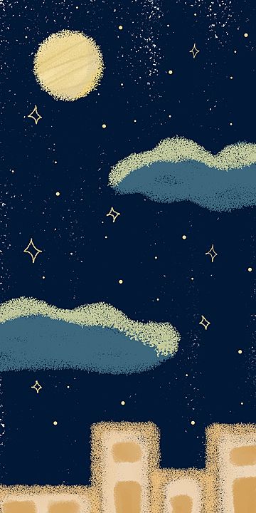 Cute Drawings Backgrounds, Star Art Wallpaper, Kawaii Night Wallpaper, Cute Wallpapers Night, Cute Drawings Wallpaper, Star Moon Wallpaper, Sky Art Wallpaper, Stars And Moon Background, Moon And Star Wallpaper