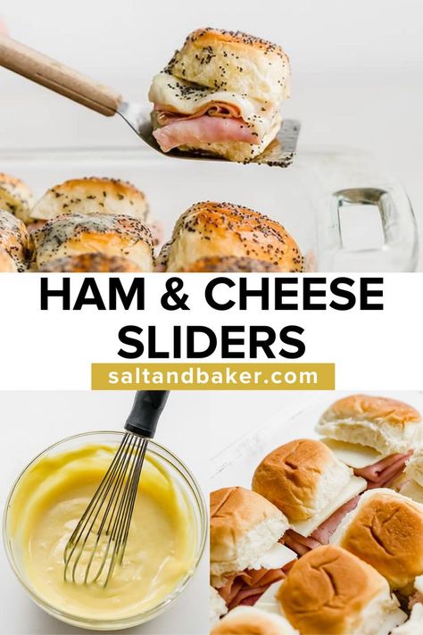 Honey Mustard Ham And Cheese Sliders, Ham And Cheese Sliders On Hawaiian Rolls Honey Mustard, Ham And Cheese Sliders Dijon Mustard, Honey Mustard Sliders, Han And Cheese Sliders, Ham Sliders Recipes, Ham Delights, Sliders Recipes Hawaiian Rolls, Roasted Pork Tenderloin Recipes