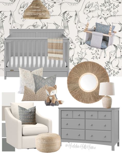 Grey White And Green Nursery, Neutral Nursery With Grey Crib, Best Gender Neutral Nursery, Gray White And Wood Nursery, Gray Furniture In Nursery, Gender Neutral Nursery Grey Furniture, Nursery With Gray Carpet, Nursery Room Gray, Grey And Neutral Nursery