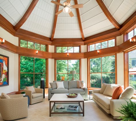 Circular Room Ideas, Round Room Design, Octagon Sunroom, Octagon Living Room, Dome Ceiling Design, Octagon Room, Circular House, Radial Balance, Octagon House