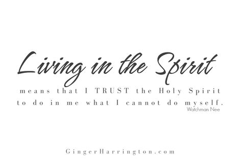 Walking in the Spirit means trusting the Holy Spirit to do what we cannot do ourselves. Walking In The Spirit, Biblical Wisdom, Walk In The Spirit, Aha Moment, Trusting God, Bible Study Notes, Tshirt Ideas, I Get It, The Holy Spirit