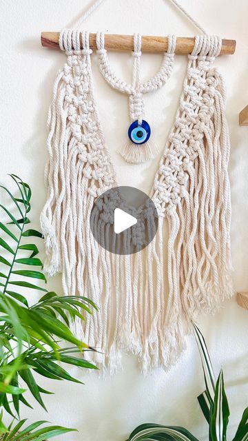 Macrame Evil Eye Wall Hanging! Evil Eye Wall Hanging, Wall Hanging Macrame, Macrame Wall Decor, Macrame Boho, Hanging Macrame, Macrame Wall Hanging, Evil Eye, Boho Decor, Macrame