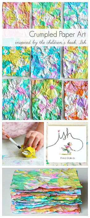 Crumpled Paper Art for Kids Inspired by Ish - Buggy and Buddy Crumpled Paper Art, Paper Art For Kids, Ish Book, Peter H Reynolds, Paper Art Projects, Fun Classroom Activities, Crumpled Paper, Cool Art Projects, Kids Activity Books