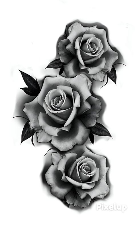 Rose Bud Tattoo, Realistic Rose Drawing, Black And Grey Rose Tattoo, Black Flowers Tattoo, Rose Tattoo Stencil, Realistic Flower Tattoo, Realistic Rose Tattoo, Black And Grey Rose, Rose Flower Tattoos