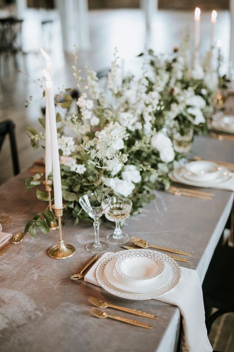 Greens, Cream and Grey Velvet Wedding Table Pistachio Green Wedding, Cheap Wedding Table Centerpieces, Weddings Decorations Elegant Romantic, Greenery Wedding Centerpieces, Wedding Mint Green, Greenery Centerpiece, Green Themed Wedding, Romantic Candles, Wedding Floral Centerpieces