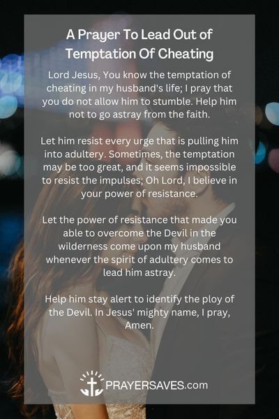 A Prayer To Lead Out of Temptation Of Cheating Bible Verse For Cheating Spouse, Prayers For My Husband To Stop Cheating, My Husband Keeps Cheating On Me, My Husband Cheated Now What, Husband Cheated Now What, Temptation Quotes, Prayer For Troubled Marriage, Prayer For Marriage Restoration, Marriage Counseling Activities