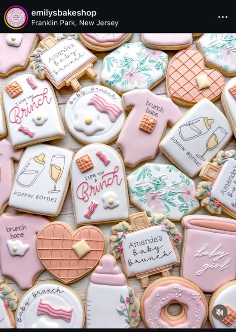 16 Cookies, Poppin Bottles, Shower Cookies, Baby Shower Brunch, Cookie Inspiration, Cookies Decorated, Baby Shower Cookies, Baby Sprinkle, Baby Shower Theme