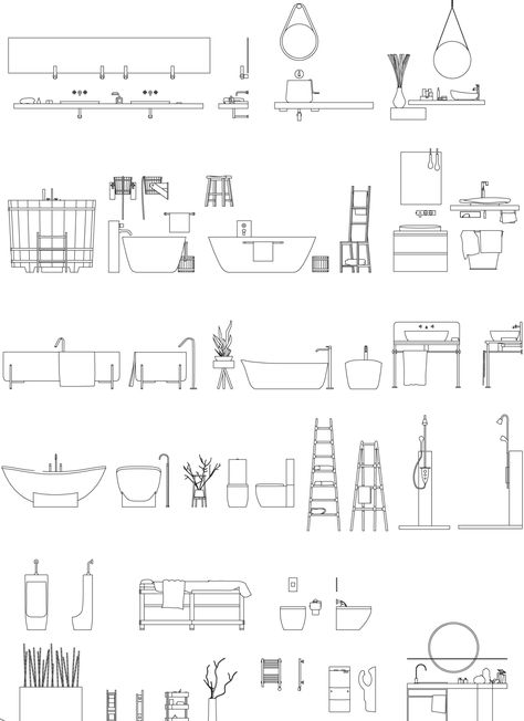 Architect Data, Floor Plan Symbols, Architecture Symbols, Drawing Furniture, Furniture Design Sketches, Elevation Drawing, Interior Architecture Drawing, Drawing Interior, Interior Design Drawings