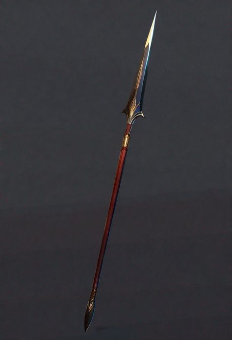 Fantasy Spear Art, Fantasy Polearm, Spear Concept Art, Dnd Spear, Spear Rpg, Polearm Designs, Fantasy Spear, Spear Design, Fantasy Blade