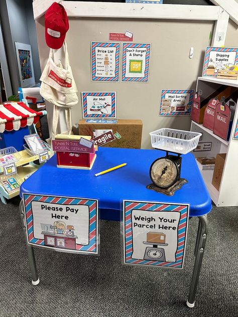 My Little Post Office - Etsy Office Department, Airport Theme, Dramatic Play Themes, Dramatic Play Preschool, Office Themes, First Draft, Bag Topper, Kit Bag, Dramatic Play