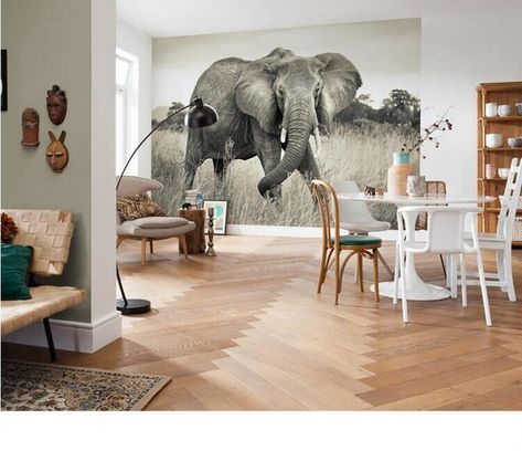 Huge Elephant Wallpaper Wall Murals Home Decor Elephant Decor Bedroom, Elephant Bedroom, Elephant Wall Decor, Elephant Wallpaper, Elephant Home Decor, Elephant Room, Real Estat, Elephant Decor, Elephant Love