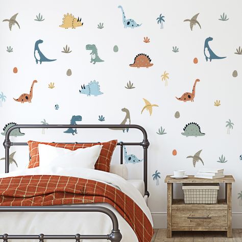 Dinosaur Wall Stickers | Dinosaur Wall Decals for Kids’ Bedroom, Nursery, Playroom | PVC-Free, No Odour | Reusable Peel & Stick Fabric Decal Superhero Wall Stickers, Stickers Dinosaur, Dinosaur Wall Decals, Dinosaur Room, Dinosaur Wall Stickers, Polka Dot Walls, Fabric Wall Decals, Nursery Playroom, Dinosaur Wall