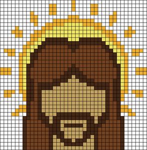 Alpha pattern #715 | BraceletBook Christian Perler Bead Patterns, Christian Pixel Art, Cross Pixel Art, Cross Fire, Pixel Grid, Graph Notebook, Grid Art, Colorful Keychain, Christian Cartoons