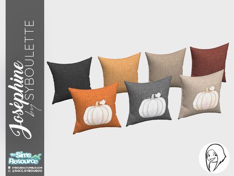 Sims 4 Autumn Decor, Sims 4 Cc Fall Furniture, Sims 4 Cc Autumn Decor, Sims 4 Fall Decor Cc, Sims 4 Fall Decor, Sims 4 Autumn Cc, Fall Couch Pillows, Sims 4 Fall Cc, Fall Couch