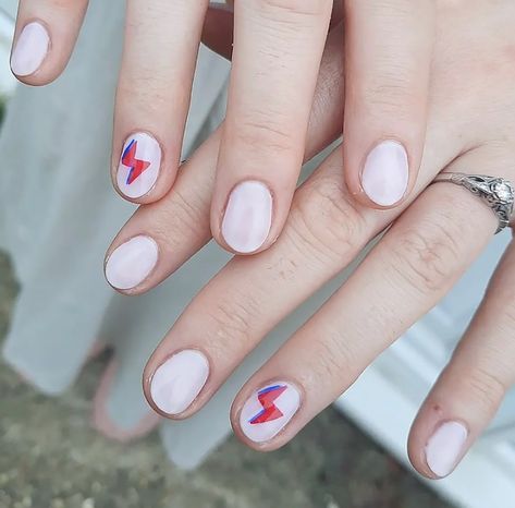 Shorter Nails, Pretty Short Nails, Neon Nail Polish, Lighting Bolt, Weak Nails, French Nail Art, Lightning Bolts, French Nail Designs, Short Nail