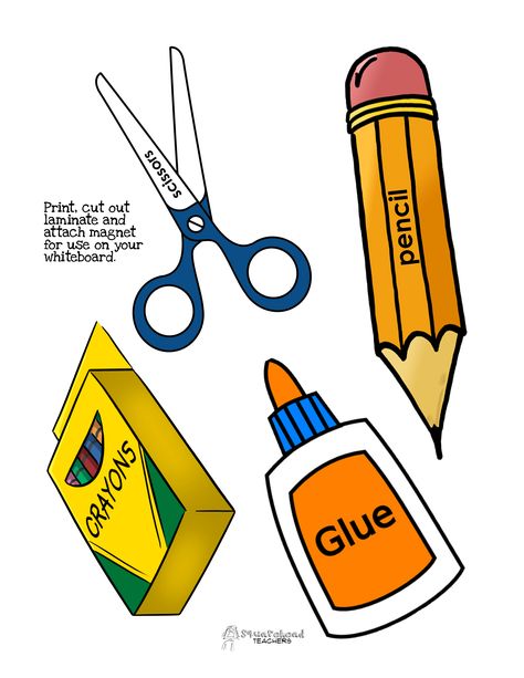 Squarehead Teachers: Supplies for Today's Project... FREE PRINTABLE for your whiteboard to let your students know what supplies they need for the next activity! Teacher Projects, Classroom Clipart, Math Madness, Teacher Material, Printables Freebies, Art Education Resources, Classroom Printables, School Supply, Classroom Supplies