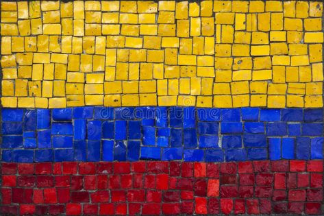 colombian flag mosaic Columbian Flag, Colombian Flag, Mosaic Art, Mosaic, Flag, Art