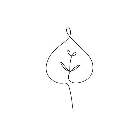 One Line Plant Drawing, One Line Doodles, Simple One Line Drawings, One Line Art Easy, One Line Art Simple, One Line Flower, Bio Logo, Nature Icon, Simple Images