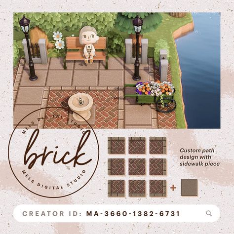 mel on Twitter: "Just posted my brick path to my creator ID! Would love to see if you use them feel free to tag me! #acnh #ACNHDesigns… https://t.co/JHhlr3nGqb" Acnh Brick Designs, Acnh Paths Designs Brick, Brick Path Animal Crossing, Animal Crossing Brick Path, Acnh Brick Path Design, Brick Path Acnh, Acnh Sidewalk, Acnh Pathing, Acnh Brick Path