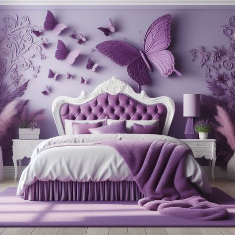 Lilac Bedroom Aesthetic, Purple Room Decor Ideas Bedrooms, Chair Design For Bedroom, Purple Room Design, Lilac Room, Lilac Bedroom, Living Room And Dining Room Decor, Luxury Bedroom Interior, Comfortable Bedroom Decor