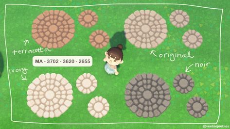 Animal Crossing Circle Path, Acnh Stone Circle Code, Animal Crossing Boden Design, Acnh Entrance, Acnh Paths, Acnh Cottagecore, Animal Crossing 3ds, Acnh Design, Acnh Designs