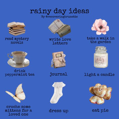 This pin outline some sweet ideas that you can do on a rainy day simple pleasures that get you thinking. #summer #rain #rainyday #aesthetic #aestheticedits #sweet What To Do On A Rainy Day, Rain Moodboard, Cozy Rainy Day Aesthetic, Rainy Day Ideas, Things To Fo, Favorite Weather, Cozy Rainy Day, Mystery Writing, Rainy Day Aesthetic