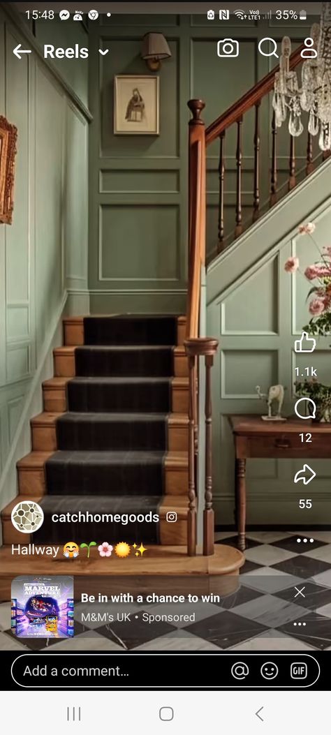 Victorian Stairway, Up Stairs, Green Wall, Green Bead, Hallway, Stairs, Building, Wall, Green