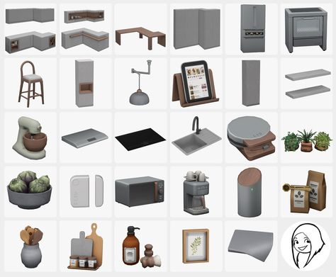 Haute Cuisine set is available in early access ! | Patreon Stove Cc Sims 4, Grill Cc Sims 4, Sims 4 Chef Cc, Appliance Nook, Sims 4 Appliances Cc, Sims 4 Japanese House, Nook Lighting, Living Room Sims 4, High Chair Decorations