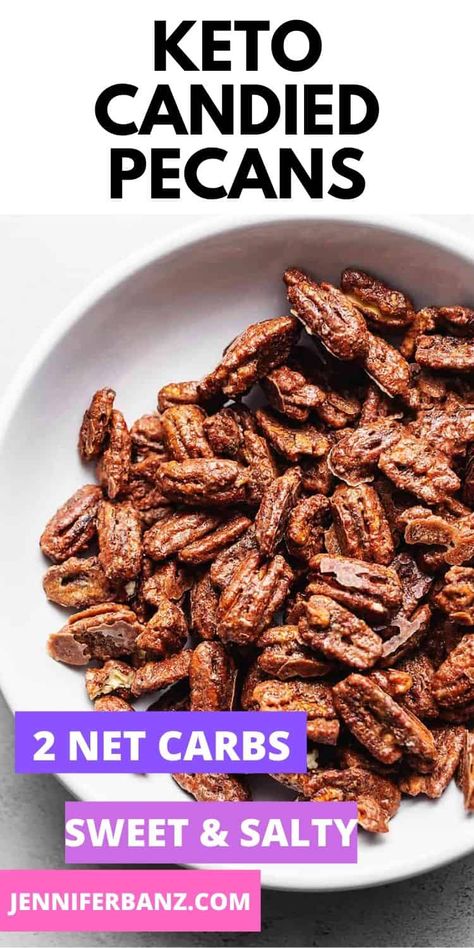 Keto Candied Pecans, Candy Pecans, Snack Salad, Low Sugar Diet Recipes, Clean Sweets, Low Carb Candy, Carb Counter, Keto Appetizers, Keto Treats