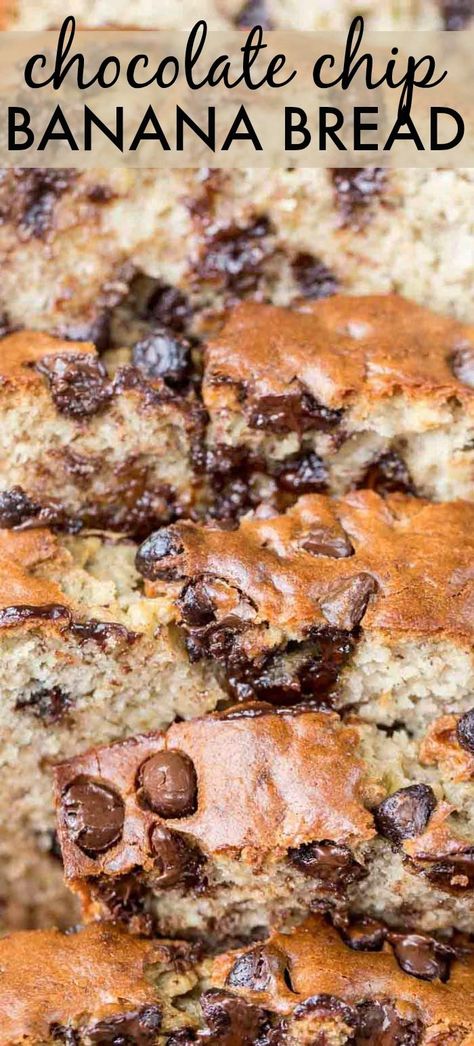 Banana Bread Recipe Chocolate Chip, Moist Chocolate Chip Banana Bread, 3 Ingredient Banana Bread Recipe, Banana Bread Recipe Video, Choc Chip Banana Bread, Banana Bread Recipe Easy Moist, Melted Chocolate Chips, Chocolate Chip Banana Bread Recipe, Banana Bread Recipe Healthy