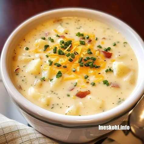 Creamy Potato Soup Scalloped Potato Soup, Instapot Potato Soup, Hashbrown Potato Soup, Potato Soup Loaded, Gluten Free Potato Soup, Homemade Potato Soup, Simply Potatoes, Cheddar Potatoes, Cheesy Potato Soup