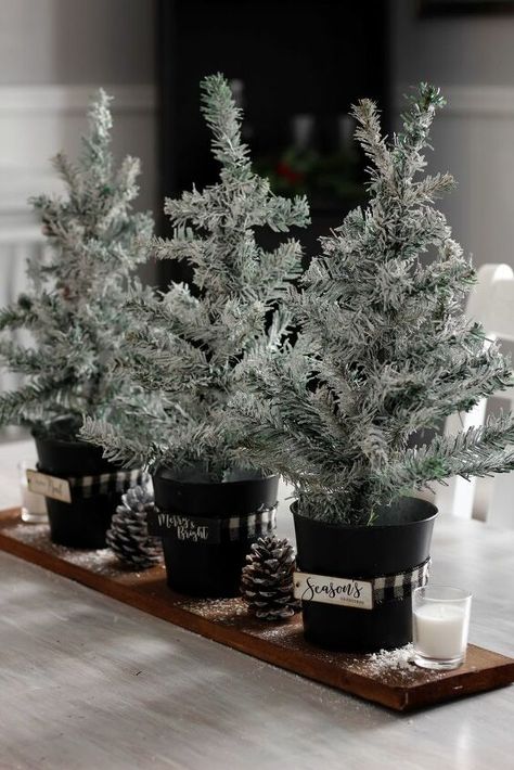 Create an inexpensive Christmas centerpiece using Dollar Tree mini Christmas trees! #ad Mini Christmas Tree Centerpiece, Rustic Christmas Diy, Tomato Cage Christmas Tree, Tree Centerpiece, Centerpiece Diy, Dollar Tree Christmas Decor, Inexpensive Christmas, Centerpiece Christmas, Christmas Rustic