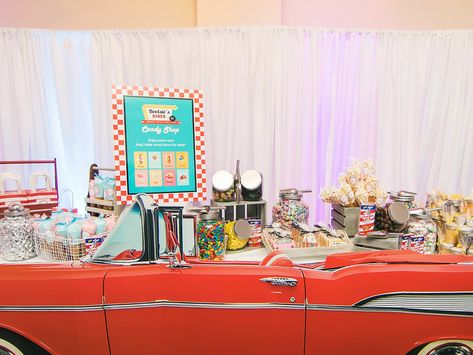 50s Theme Party, Dessert Bar Party, 1950s Theme Party, 50s Birthday, Coffee Bar Party, 50s Theme, 50s Theme Parties, Sock Hop Party, Boozy Milkshake