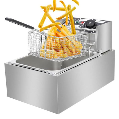 Zimtown 6L Commercial/Home Deep Fryer & Reviews | Wayfair.ca Commercial Deep Fryer, Cooking French Fries, Electric Fryer, Deep Fat Fryer, Electric Deep Fryer, Chicken And Chips, Deep Fried Food, Deep Fryers, Deep Fryer