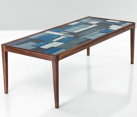 Ludvig Pontoppidan; Rosewood and Ceramic Tile Coffee Table, 1960s. Coffee Table Tile, Mid Mod Furniture, Mcm Coffee Table, Table Tile, Indigo Furniture, Tile Coffee Table, Mid Century Tile, Tile Tables, Diy Mid Century