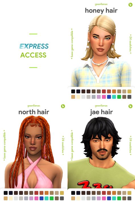 Sims 4 Cc Hair Maxis Match Greenllamas, Sims4 Mm Cc, Sims 4 Greenllamas Cc, Sims 4 Cc Hair Maxis Match Locs, Greenllamas Sims 4, Sims 4 Clumsyalien Hair, Sims 4 Patreon, Cc Hair, Play Sims