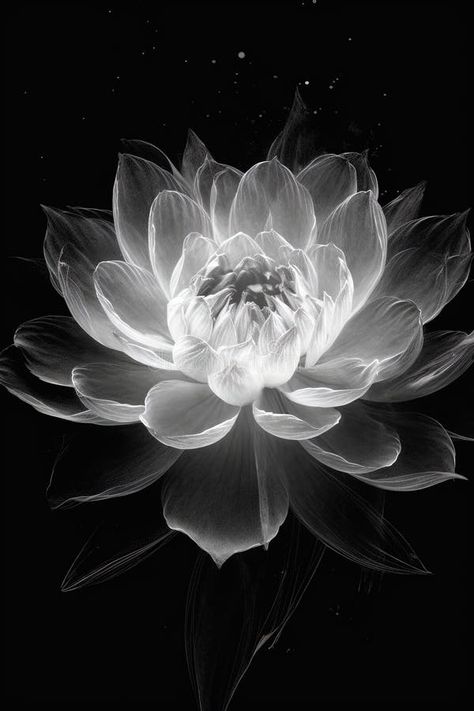 Abstract the lotus, black and white illustration. Generative AI royalty free stock photography Lotus Black And White, Abstract Lotus, Lotus Photography, Black Lotus, Charcoal Sketch, Graphic Ideas, White Illustration, White Lotus, The Lotus