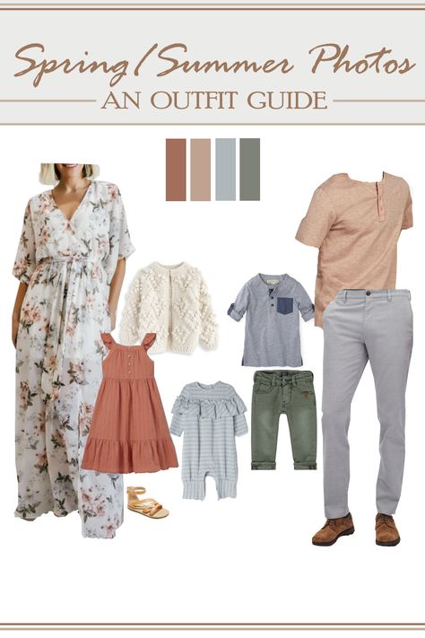 Looking for family photo outfit ideas? This detailed styling guide walks you through the process of selecting a cohesive, eye-pleasing look. It is packed with pro-tips, including where to start, how to select your color palette, and where professionals shop. Click the blog link to dive into these family photo outfit ideas! Summer Outfits Photoshoot Family, Summer Family Picture Outfits 2023, Sage And Blush Family Photos, Spring Summer Family Photo Outfits, What To Wear Family Photos Summer, Dusty Pink Family Photo Outfits, Family Photos Mood Board, Pastel Family Photos, Summer Picture Outfits Family