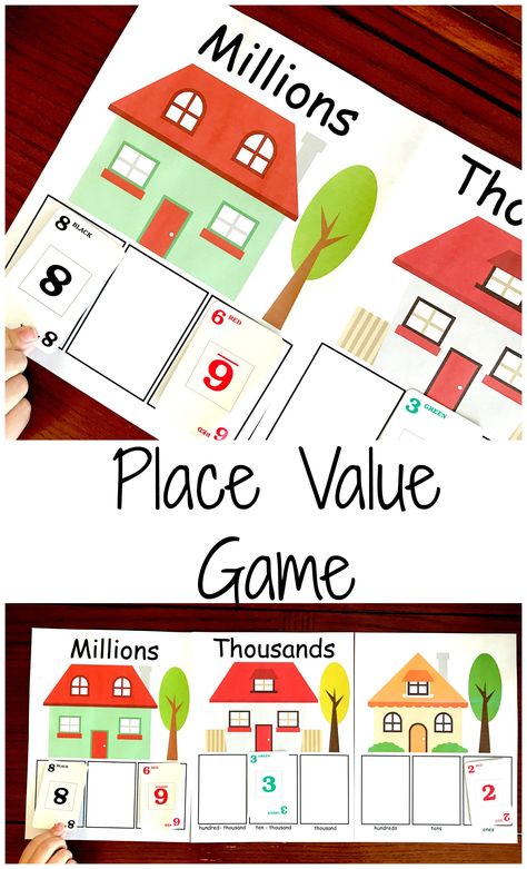 Help your students learn about large numbers, comparing large numbers, and correctly saying large numbers with this free place value game. Place Value Art, Place Value Math Games, Place Value Game, Place Value Games, Teacher Crafts, Place Value Activities, Math Tutoring, Place Value Worksheets, Classroom Idea