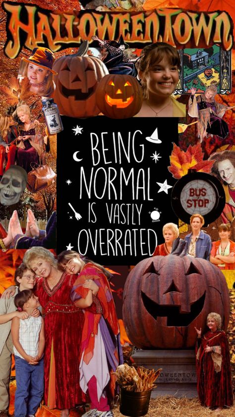 #halloweentown #Halloweentownmovie #halloween #halloweentime #fall #fallvibes #witches Halloweentown Wallpaper Iphone, Halloweentown Wallpaper, Thanksgiving Collage, Halloween Town Disney, Halloween Town Movie, Halloween Wallpaper Iphone Backgrounds, Cute Home Screen Wallpaper, Scary Films, Cute Home Screens