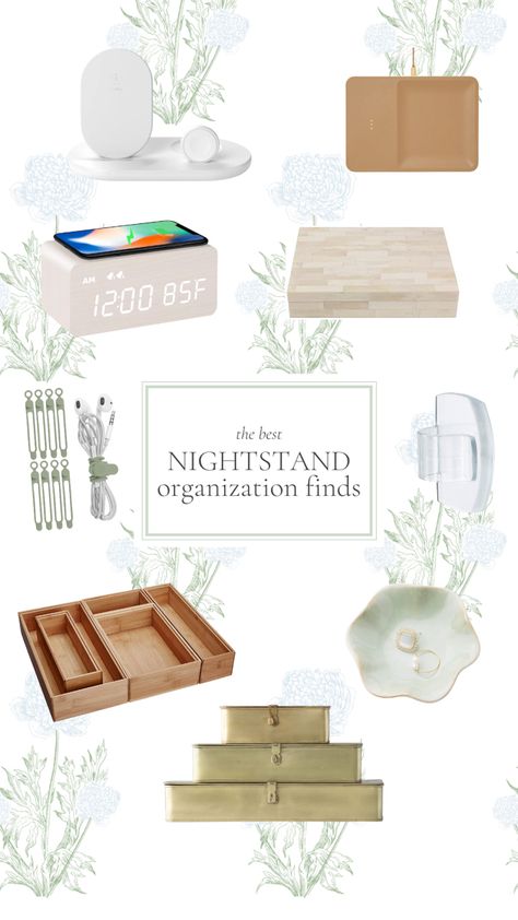 The best organization finds for your bedside table or nightstand! Get organized for good with these drawer inserts, cord organizers, label makers and more! Nightstand Organization Ideas Bedroom, Nightstand Drawer Organization Ideas, Bedside Drawer Organization, Bedside Table Organization Ideas, Nightstand Drawer Organization, Bedside Table Organization, Table Organization, Bedside Organizer, Label Makers