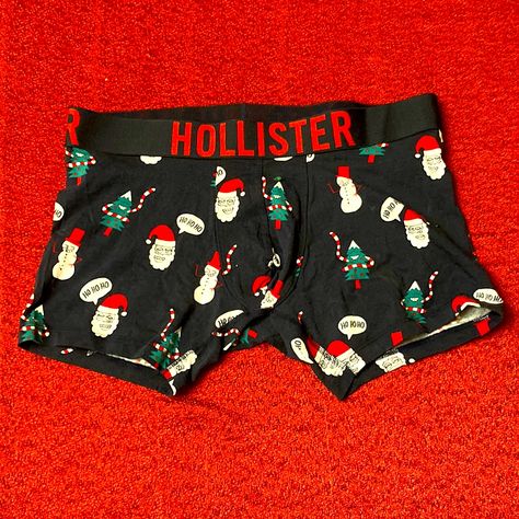 Men’s Hollister Christmas Boxer Briefs. Elasticized Waist With Hammock Pouch. Size L. New Without Tags.