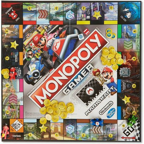 Games For Big Groups, Mario Kart Characters, Mario Princess Peach, Ps4 Controller Custom, Nintendo Mario Kart, Star Space, Rainbow Road, Monopoly Board, Monopoly Game