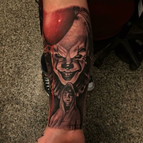 Penny Wise Tattoo, Pennywise Tattoo, Bullet Tattoo, Celtic Cross Tattoos, Clown Tattoo, King Tattoos, Halloween Tattoos, Cross Tattoo, Tattoo Tattoo