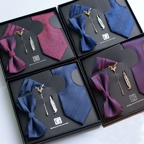 none Tie Box Packaging, Gift Wrapping Ideas For Men, Tie Designs Men, Tie Packaging, Grooms Gifts, Ideas Emprendimiento, Unique Business Ideas, Bridal Trousseau, Tie Box