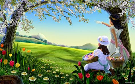 3D animation Desktop Wallpaper Full Screen, Nature Desktop Wallpaper, Spring Desktop Wallpaper, Frühling Wallpaper, Nature Desktop, Spring Images, Easter Wallpaper, Hd Nature Wallpapers, Spring Background