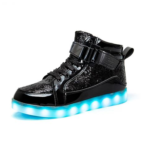 PRICES MAY VARY. IGxx Glitter LED Light up Shoes for Men Women Kids；Shoes as men size but fit for women and kids, Please check our size chart. Swith and Recharge Instruction：Hidden light up switch button, Press it to switch on. With each press, It changes to another light mode. Press the switch for 11 times or press 5s to turn the light off. Battery that lasts up to 6 hours on a 2 hour charge and USB charger to charge both sneakers at the same time. Light Colors：red,green,blue,yellow,skyblue,pur Led Sneakers, Turn The Lights Off, Led Shoes, Light Up Shoes, Sneakers Women, Easy Trendy Outfits, Kids Luggage, Up Shoes, Shoes For Men