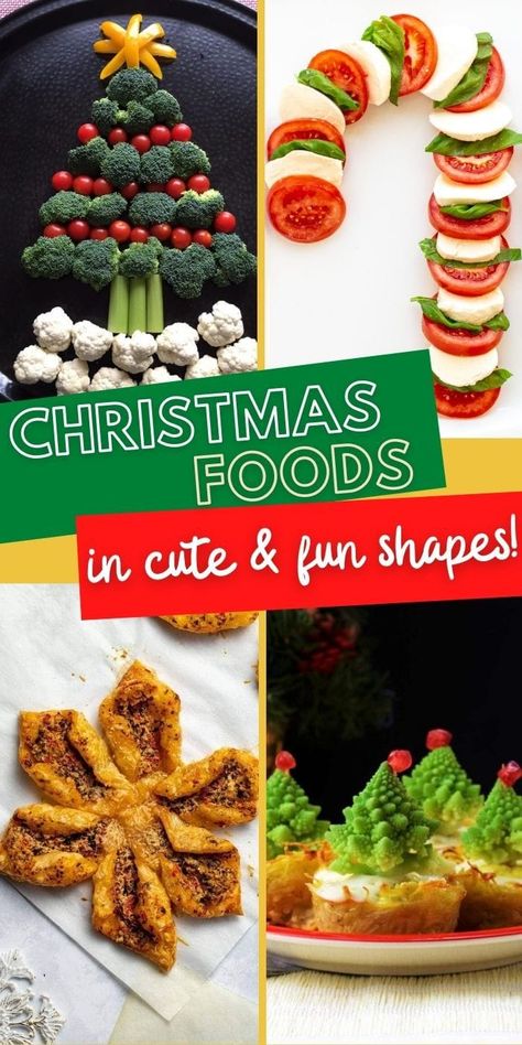 Christmas Dish Ideas | Christmas Shaped Foods | Holiday Shaped Foods | Christmas Themed Recipes | Christmas Salad Recipe | Holiday Pull Apart Bread | Christmas Appetizers | Christmas Recipes | #recipes #Christmas #holidays #savory #appetizers Christmas Themed Side Dishes, Christmas Wreath Food Appetizer Recipes, Christmas Shaped Food, Christmas Food Art, Christmas Nibbles, Christmas Pasta, Bread Christmas, Christmas Vegetables, Salads For Kids