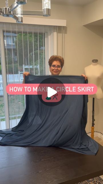 Mahyar Hosseiny on Instagram: "How to make a full circle skirt .for this skirt you can use the fabric with 140 or more width. For the party dress you can get 1/6 waist-1 and for loose skirt with elastic on waist, you can get 1/6 waist + 2-4 cm it depends on you . I hope you like this tutorial and enjoy it 🤞😉✂️🪡🧵🧷 . . . #reels #instagram #alterations #crafts #sewingtipsandtricks #westvancouver #seamstress #arts #sewingclasses #sewingclasses #beginners #sewinglovers #easysewing #mombusiness #bridealterations" How To Make A Circle Skirt Tutorials, How To Make A Full Circle Skirt, How To Make A Layered Skirt, How To Style Wrap Skirt, How To Make A Circle Skirt, Diy Skirts For Women, Skirt Stitching Tutorials, Full Circle Skirt Tutorial, How To Make A Skirt Out Of Fabric